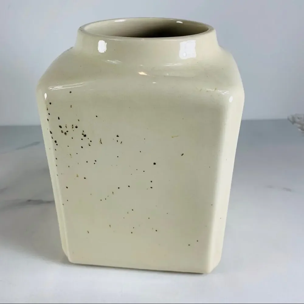Ceramic Tea Storage Canister Speckled Farmhouse Classic